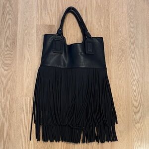 Aldo Black Fringe Tote Bag - circa 2000